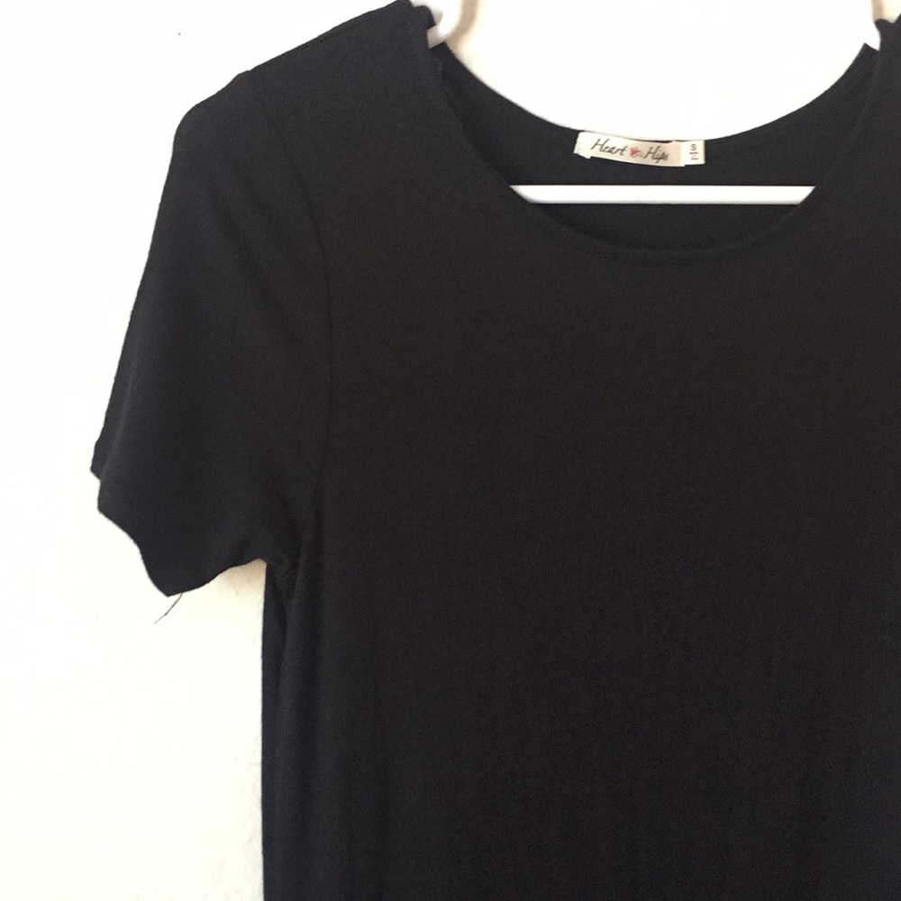 Black Dress with Fringe bottom derail
